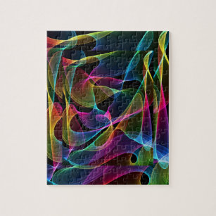 Funky abstract rainbow colour jigsaw puzzle