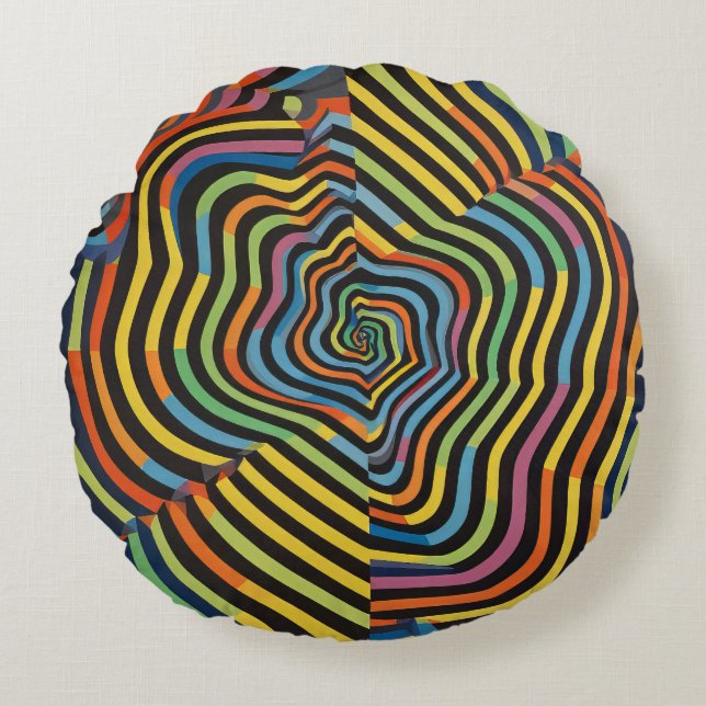 Funky Abstract  Round Pillow (Front)