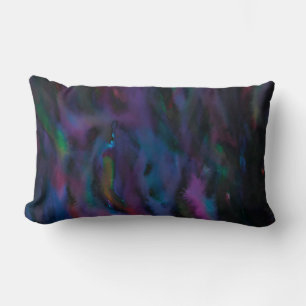 Funky abstract smokey purples water colour round c lumbar pillow