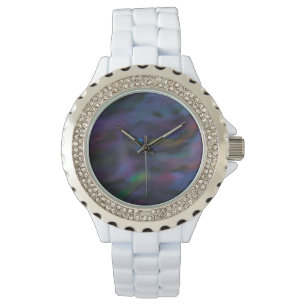 Funky abstract smokey purples water colour watch
