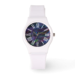 Funky abstract smokey purples water colour watch
