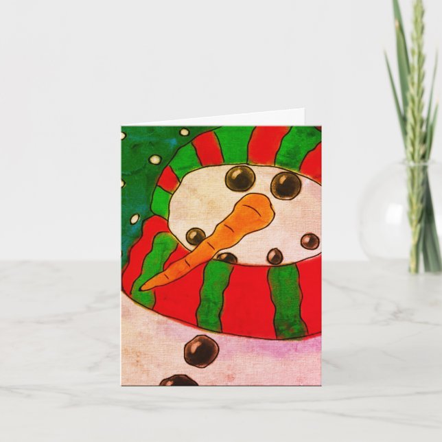 Funky Abstract Snowman Card (Front)