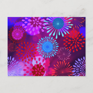Funky Abstract Sparkle Shine Flower Petals Postcard