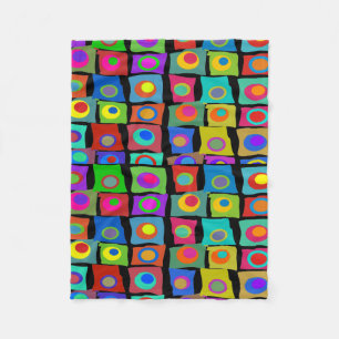 Funky Abstract Squares Fleece Blanket