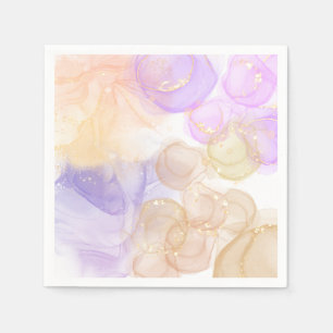 Funky abstract summer purple yellow colours napkin