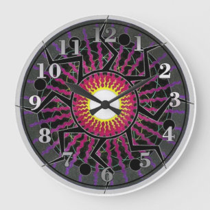 Funky Abstract Sun Rays Wall Clock