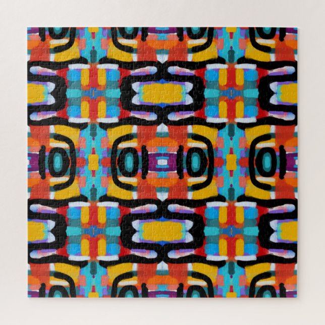 Funky Abstract Unique Colours Hand Painted Look Jigsaw Puzzle (Vertical)