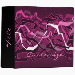 Funky Abstract Waves Pink Binder
