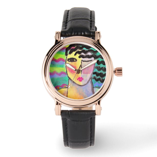 Funky Abstract Wearable Art Watch (Front)