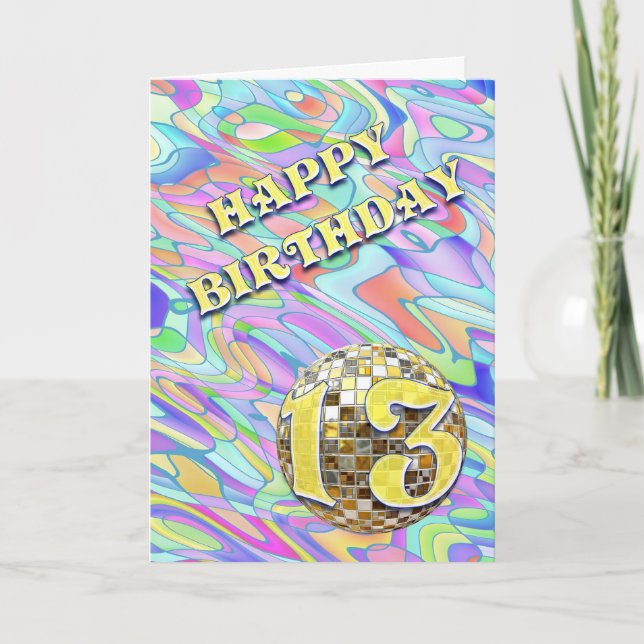 Funky abstrait 13 anniversaire carte (Devant)