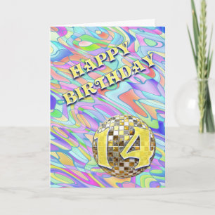 Funky abstrait 14 anniversaire carte