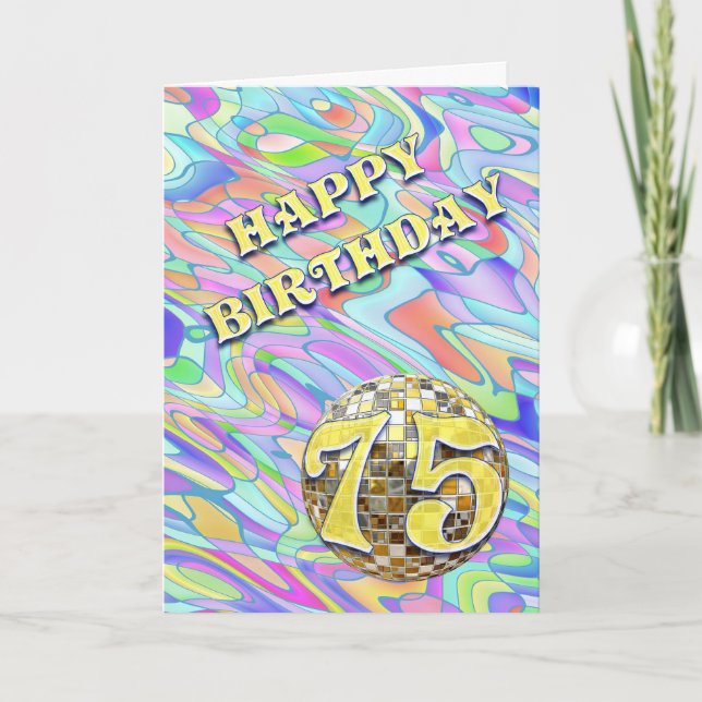 Funky abstrait 75 anniversaire carte (Devant)