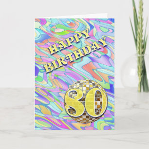 Funky abstrait 80 anniversaire carte