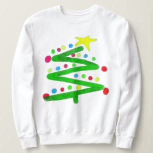 Funky Abstrait Art Christmas Tree Sweatshirt