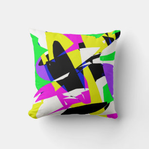 Funky Abstrait coloré Motif Coussin Cushion