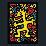 Funky Alien Dragon Yellow – Neon Pop Art Creature Poster<br><div class="desc">Step into a neon dream with this funky Alien Dragon in bold yellow. A quirky cosmic creature, full of energy and attitude, surrounded by vibrant shapes and glowing colours. Perfect for adding funky vibes, retro pop art charm, and playful alien spirit to any room.</div>