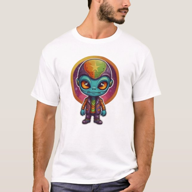 Funky Alien Peace Sign  T-Shirt (Front)