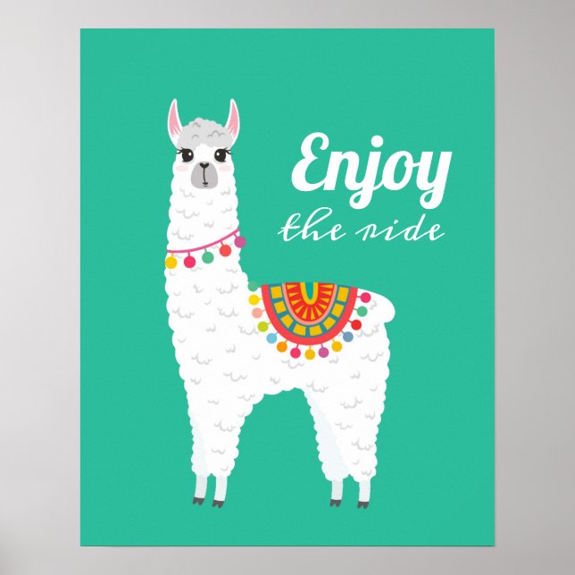 Funky alpaca drama llama poster (Front)