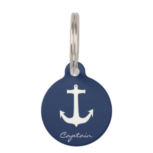 Funky Anchor Captain Sea Ocean Sailing Pet Tag