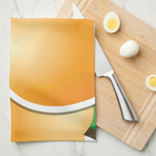 Funky apricot kitchen towel