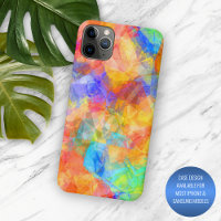 Funky Aqua Blue Purple Pink Orange Abstract Art