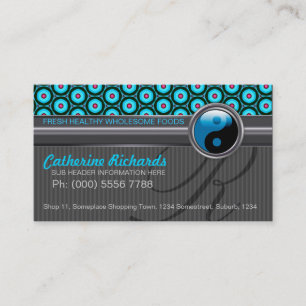 Funky Aqua Design Argent Style Café Carte de visit