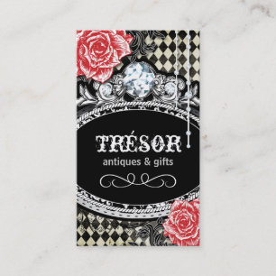 Funky Argyle Shabby Chic Business Cards