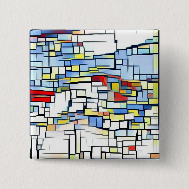 Funky Art Badge 2 Inch Square Button (Front)