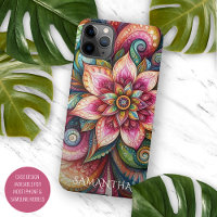 Funky Artsy Colourful Paisley Floral Art Pattern