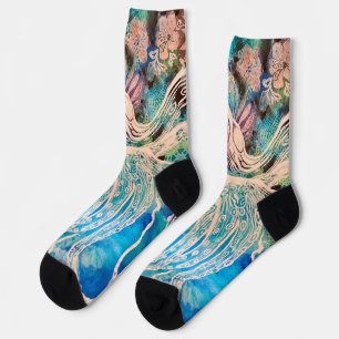 Funky artsy ocean minded Octopus socks for women