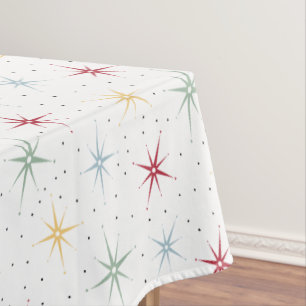 Funky Atomic Age Starburst Mid Mod Pattern Tablecloth