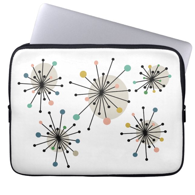 Funky Atomic Starburst Mid Century Modern Laptop Sleeve (Front)