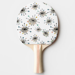 Funky Atomic Starburst Retro Mid Century Modern Ping Pong Paddle