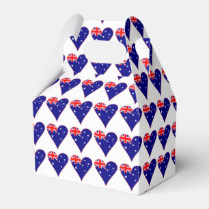 Funky Australia Heart Flag Red Border Favor Box
