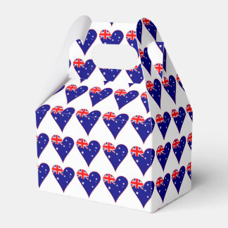 Funky Australia Heart Flag Red Border Favor Box