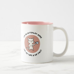 Funky Autopilot Mode Café Mug - Conception de chat