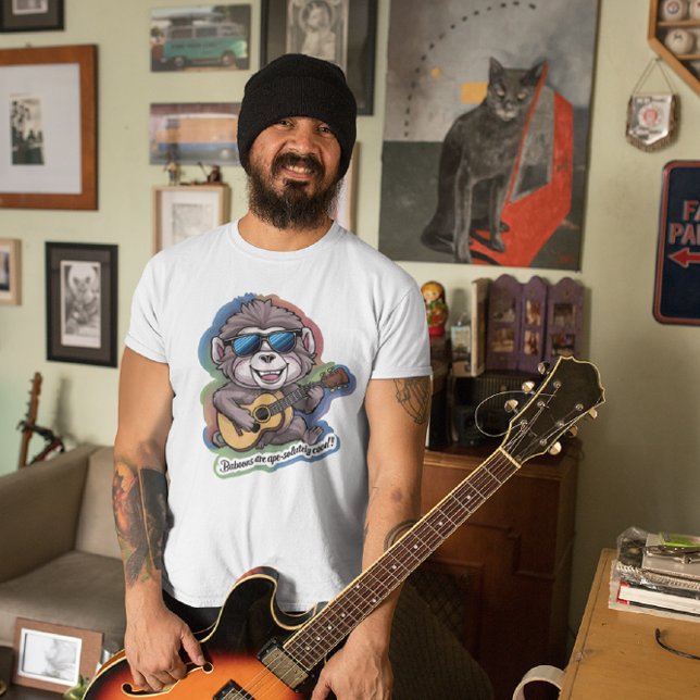 Funky Baboon Shredding Strings T-Shirt (Creator Uploaded)