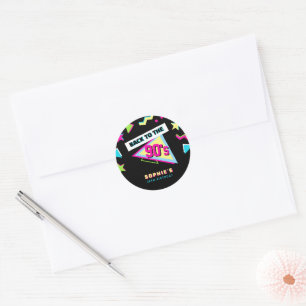 Funky Back To The 90's Retro 30th Birthday Party Classic Round Sticker
