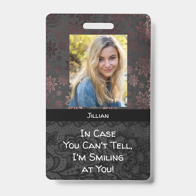 Funky Badge: Share Smile While Wearing Mask Badge (Front)