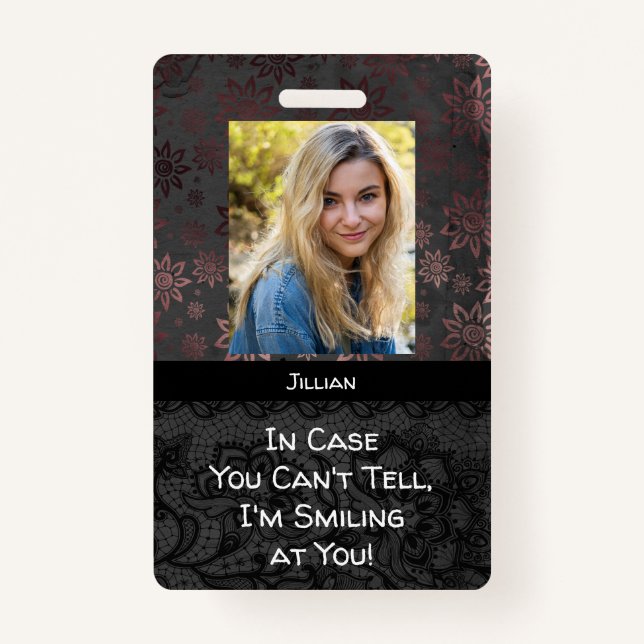 Funky Badge: Share Smile While Wearing Mask Badge (Front)