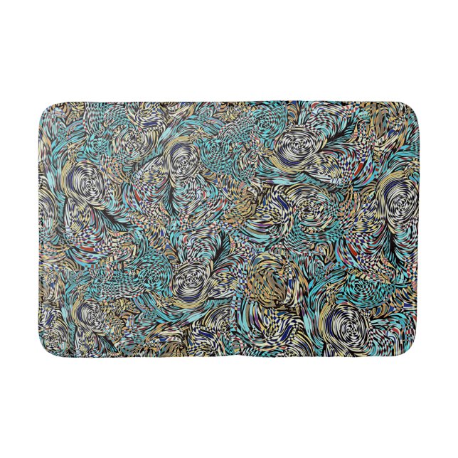 Funky bath mat multi-coloured modern design (Front)