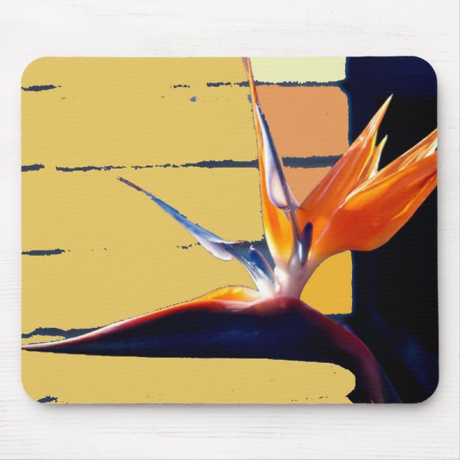 Funky Bird-of-Paradise Tropic Flower Mousepad (Front)