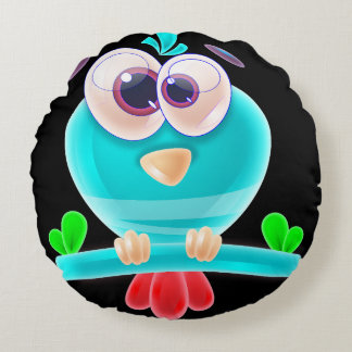 Funky Birdie Round Pillow