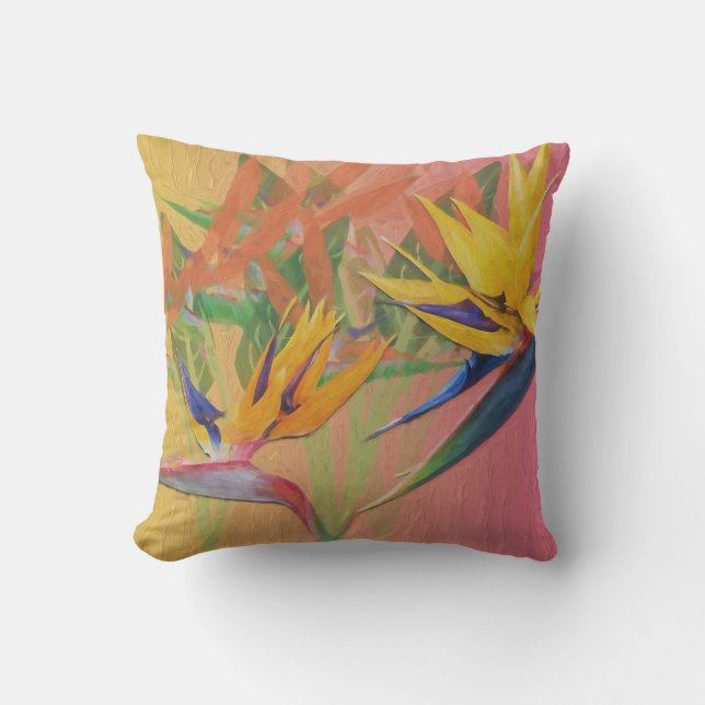 Funky Birds Of Paradise Outdoor Pillow (Front)