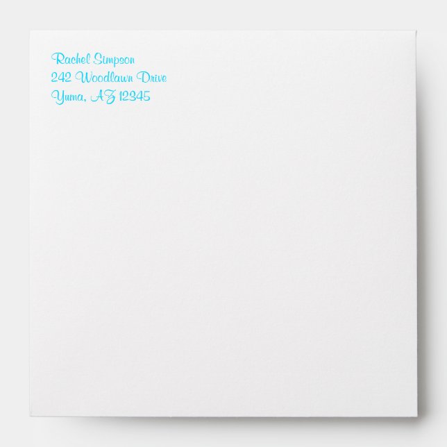 Funky Black and White Envelope for Square Invite (Front)