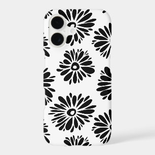 Funky black and white floral