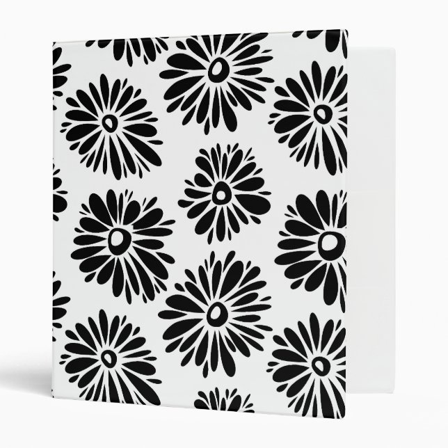Funky Black and white floral Binder (Front/Inside)