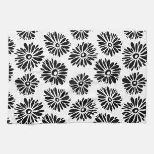 Funky Black and white floral Kitchen Towel