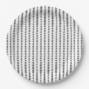 Funky, Black & White Abstract Pattern Paper Plates