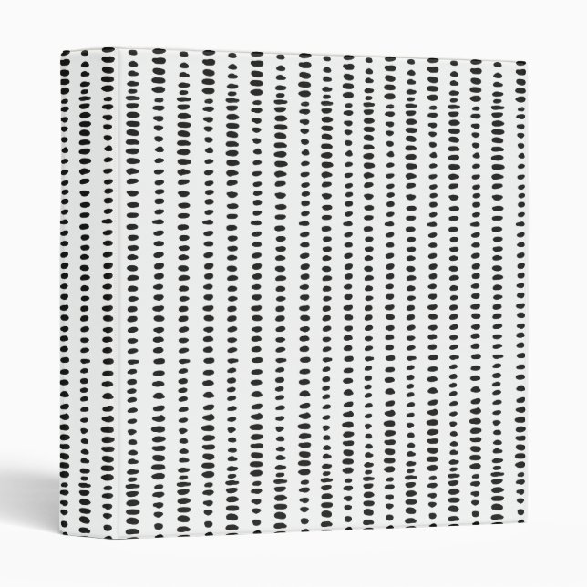 Funky, Black & White Abstract Pattern Ring Binder (Front/Spine)
